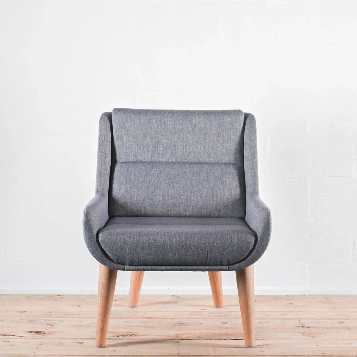 NaughtOne Hush Low Lounge Chair, Oak Legs, Crossroad Fabric