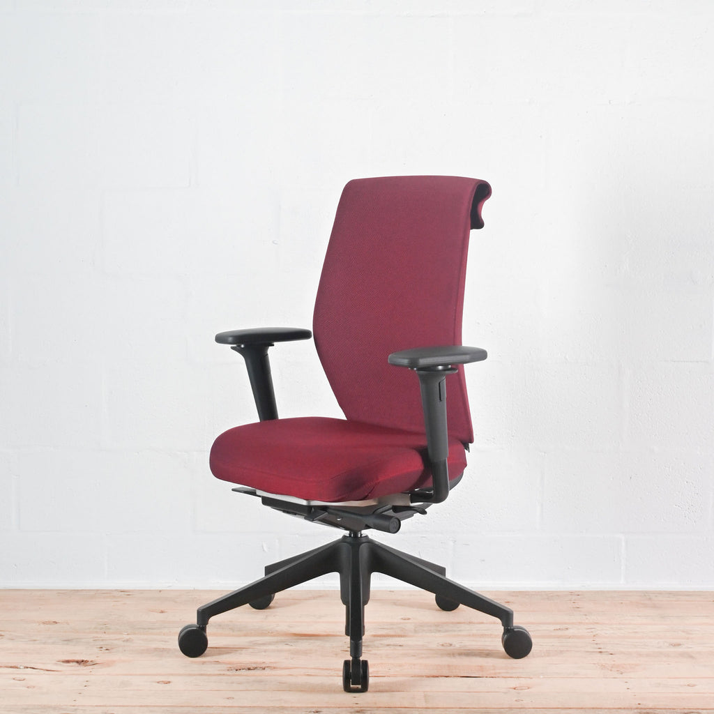 Vitra ID Cloud Dark Red Fabric Office Chair | Re-Lived