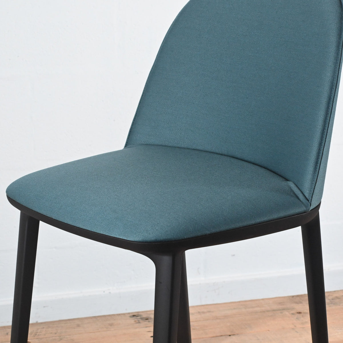Vitra Softshell Side Chair 4 Leg Base in Blue Fabric | Re-Lived