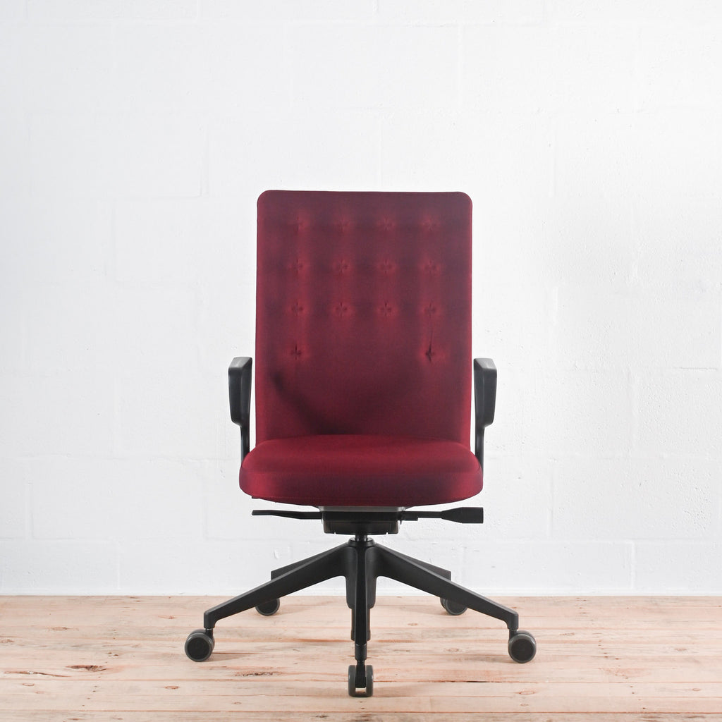 Vitra ID Trim Reflect Red Fabric Office Chair | Re-Lived