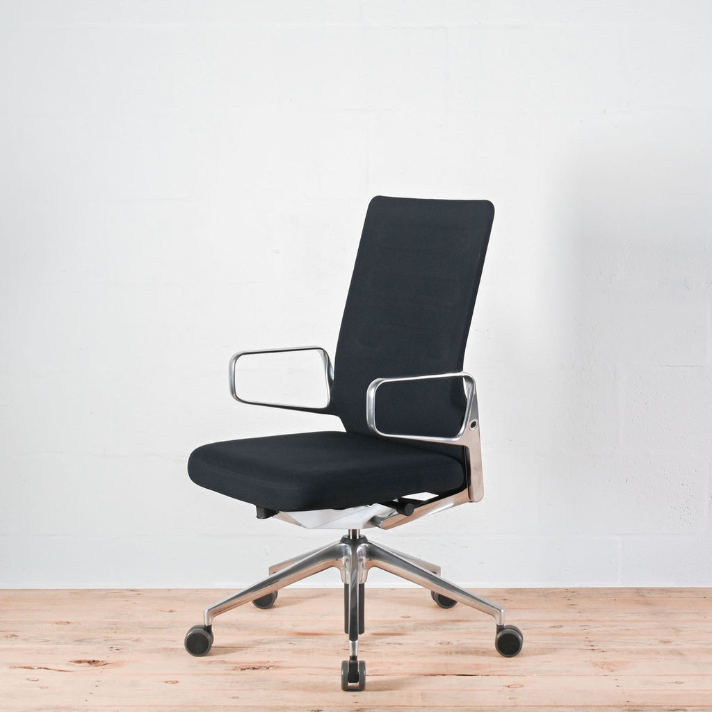 Vitra AC4 Black Fabric Office Chair, Ring Arms and Lumbar Support | Re-Lived