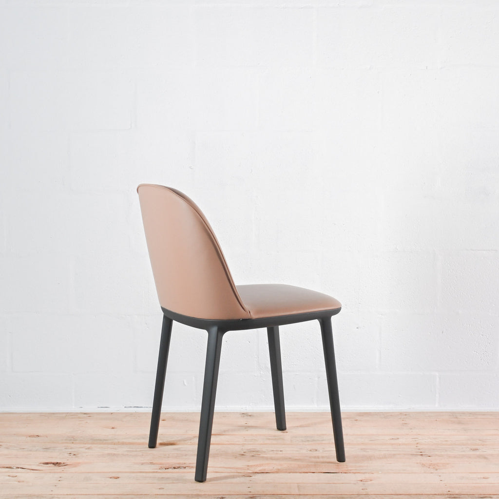 Vitra Softshell Side Chair 4 Leg Base in Leather | Re-Lived