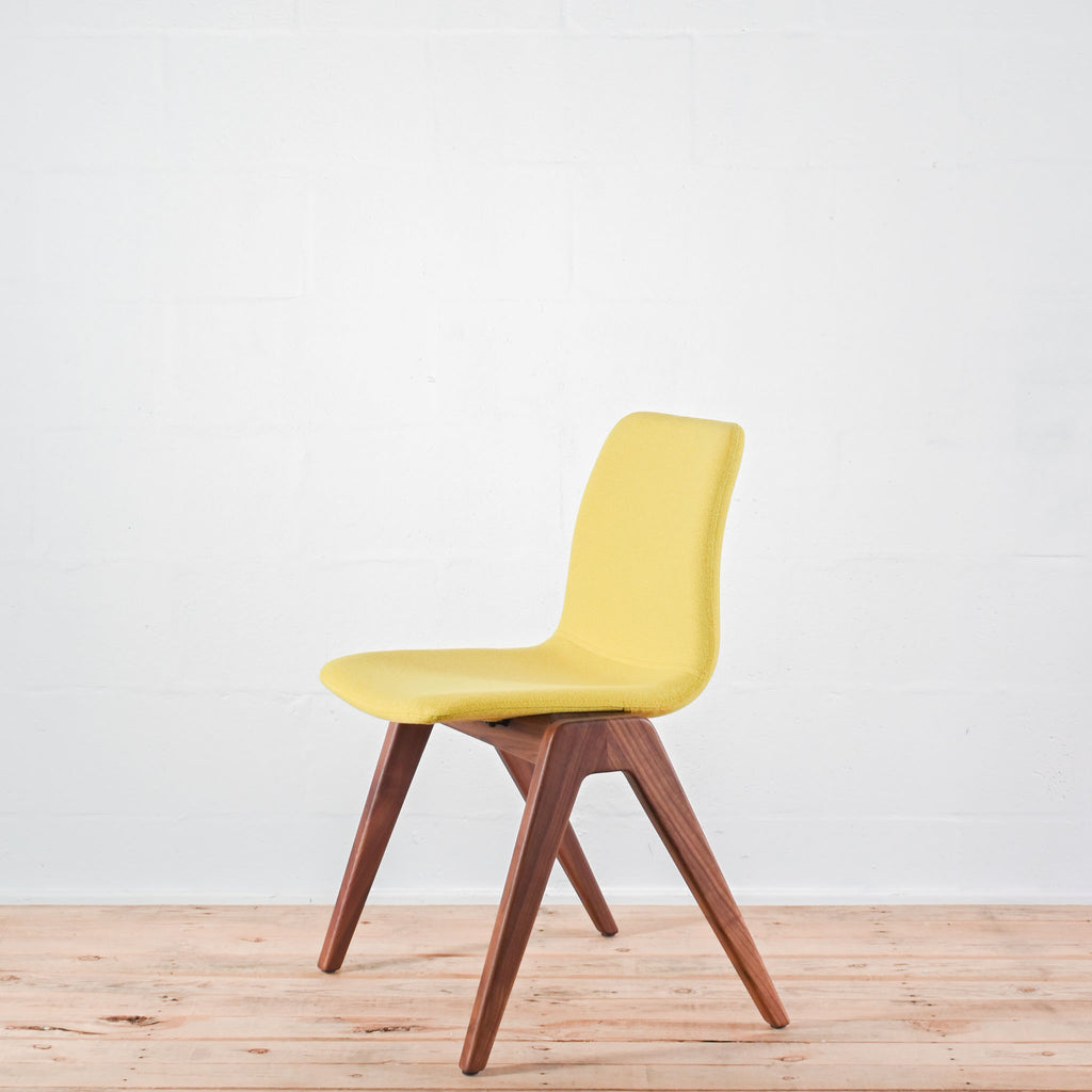 NaughtOne Viv Side Chair - Yellow / Walnut