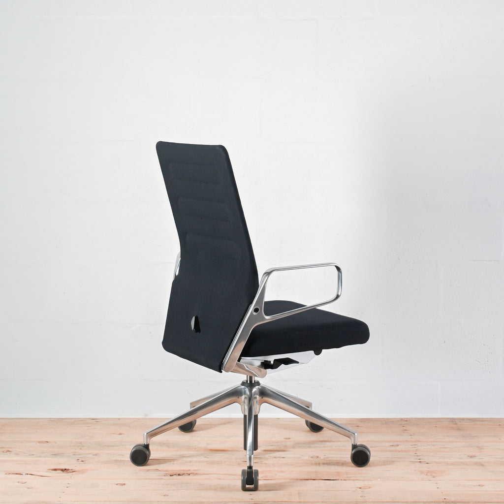 Vitra AC4 Black Fabric Office Chair, Ring Arms and Lumbar Support | Re-Lived