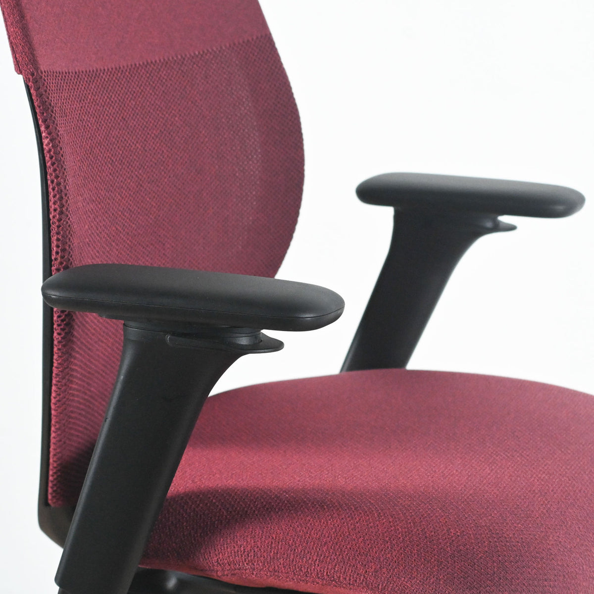 Vitra ACX Mesh Chair Dark Red Fabric Adjustable Arms | Re-Lived