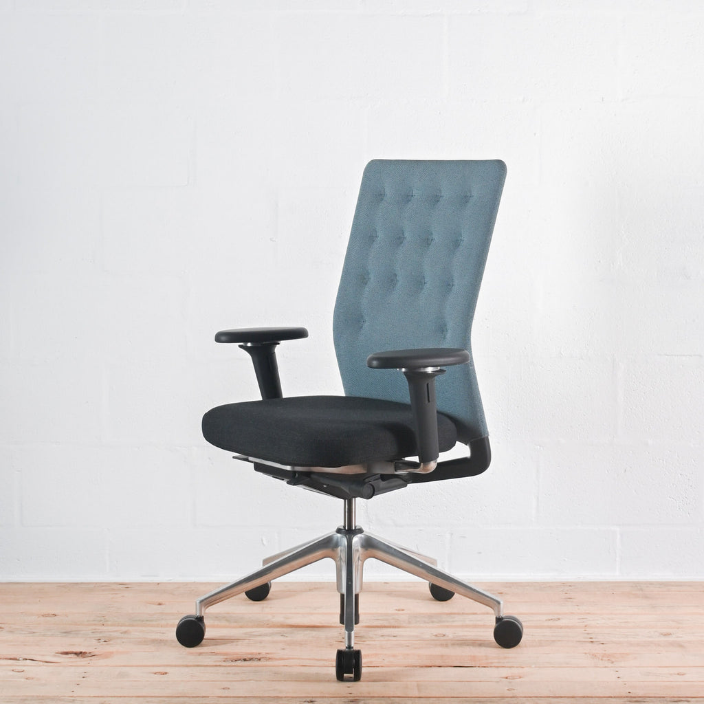 Vitra ID Trim Blue / Black Fabric Office Chair | Re-Lived