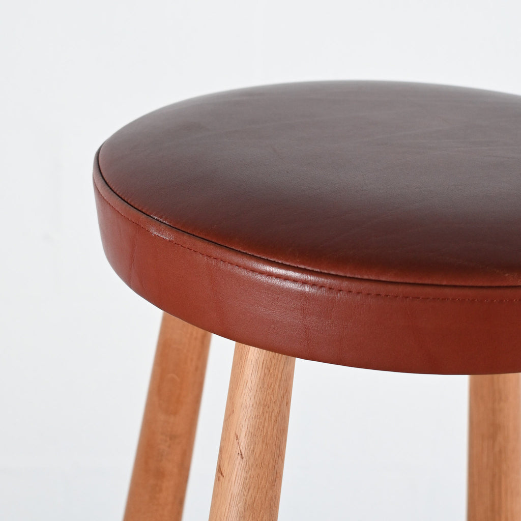 Carl Hansen CH56 76cm High Bar Chair - Brown Leather | Re-Lived