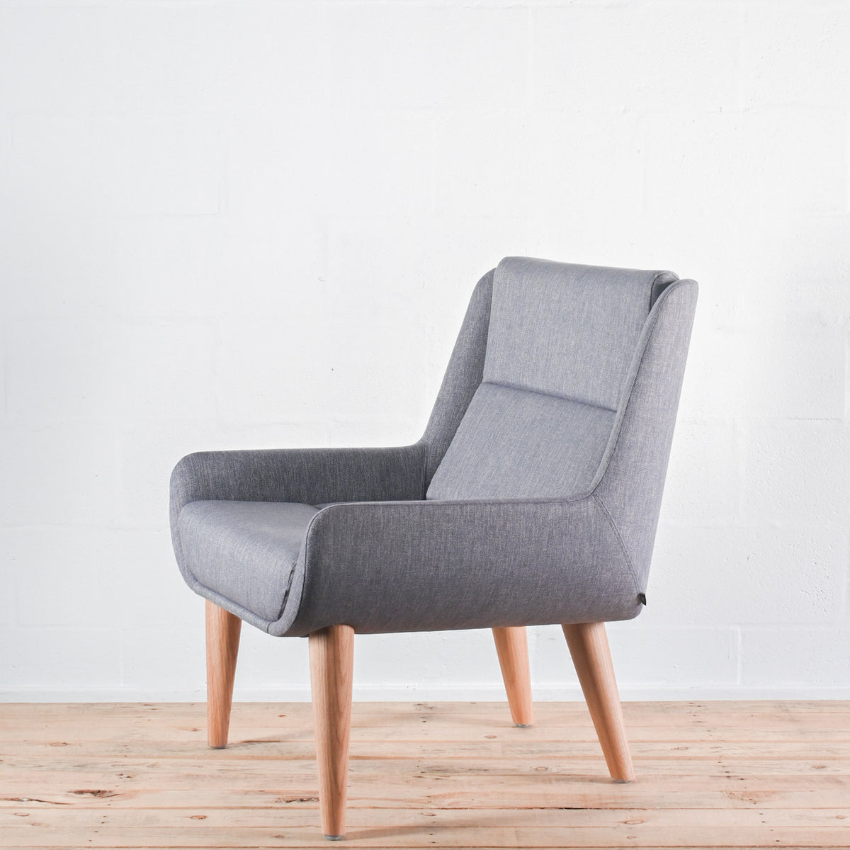 NaughtOne Hush Low Lounge Chair, Oak Legs, Crossroad Fabric