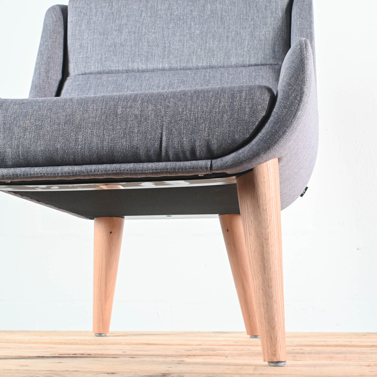 NaughtOne Hush Low Lounge Chair, Oak Legs, Crossroad Fabric