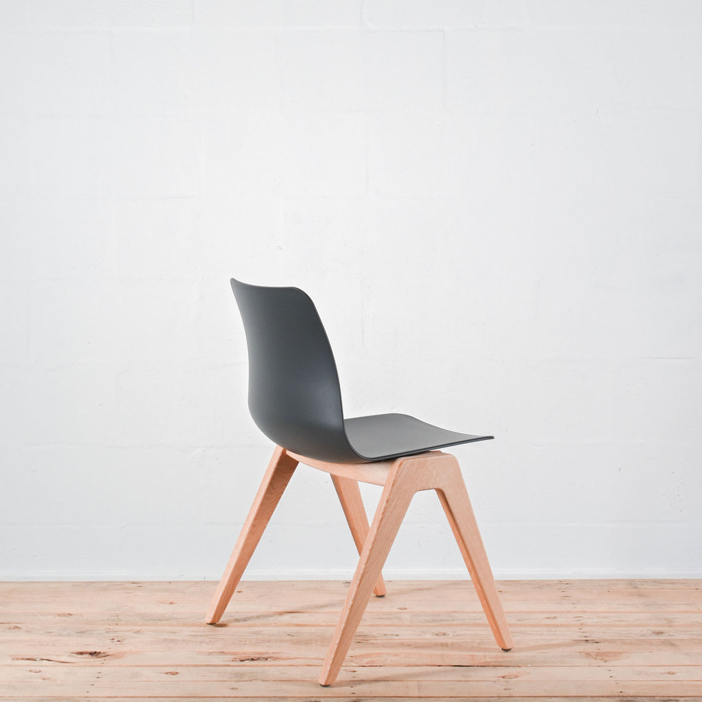 NaughtOne Polly Wood Side Chair - Black Grey / Oak
