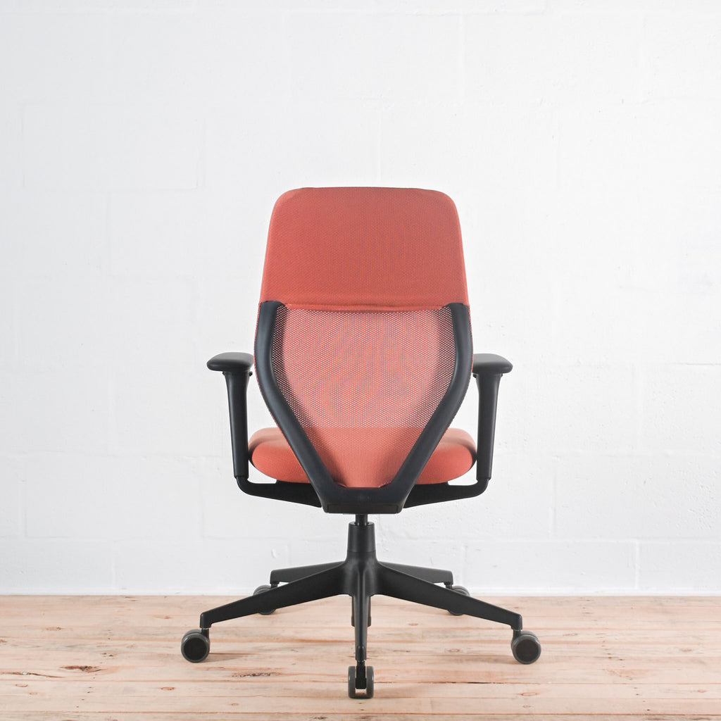 Vitra ACX Mesh Chair Terracotta Fabric Adjustable Arms | Re-Lived