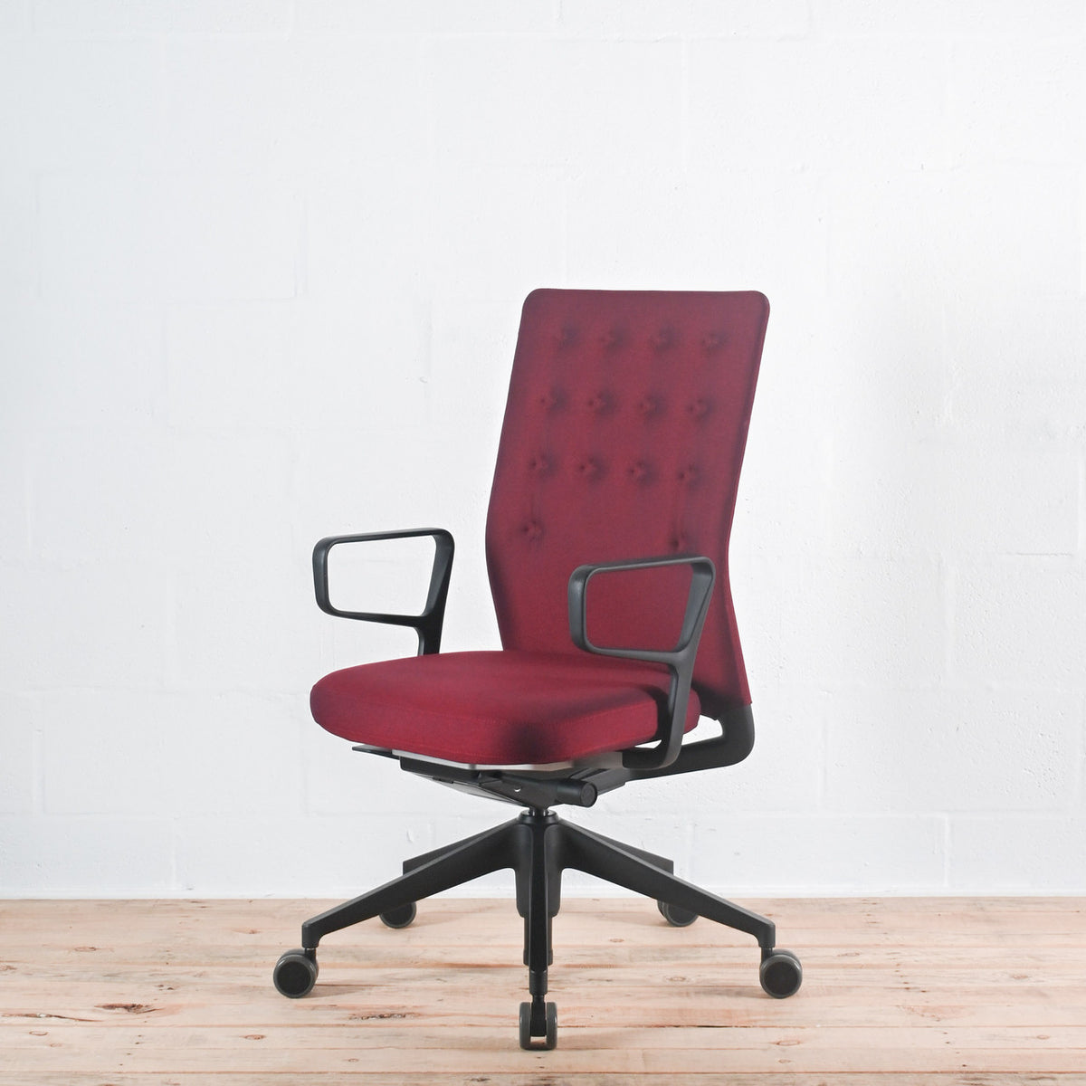 Vitra ID Trim Reflect Red Fabric Office Chair | Re-Lived