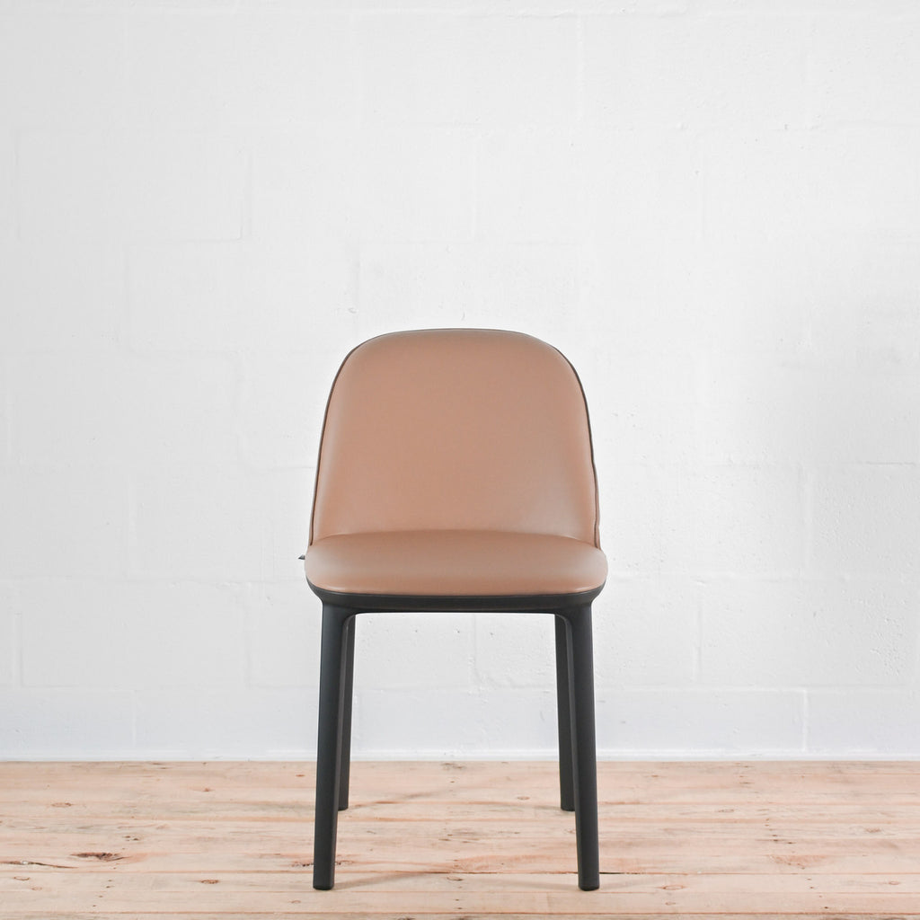 Vitra Softshell Side Chair 4 Leg Base in Leather | Re-Lived