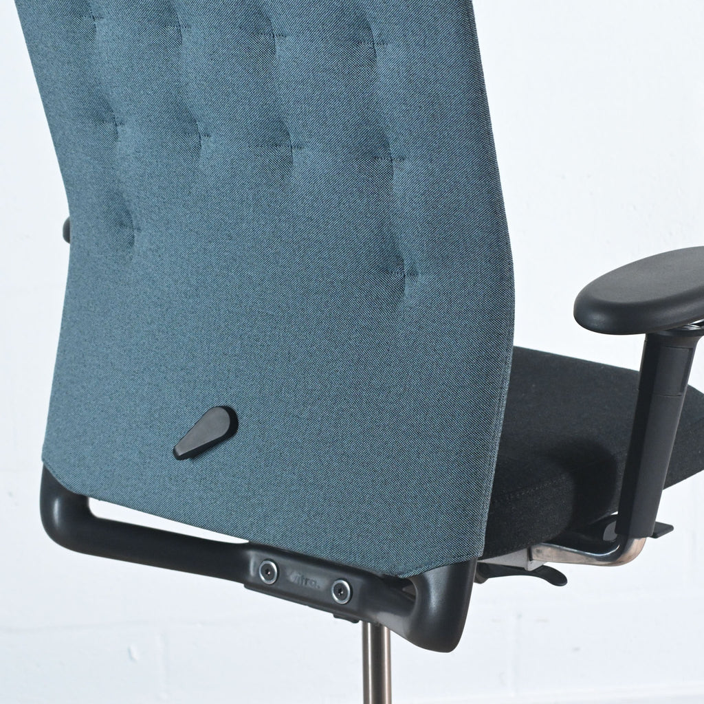 Vitra ID Trim Blue / Black Fabric Office Chair | Re-Lived