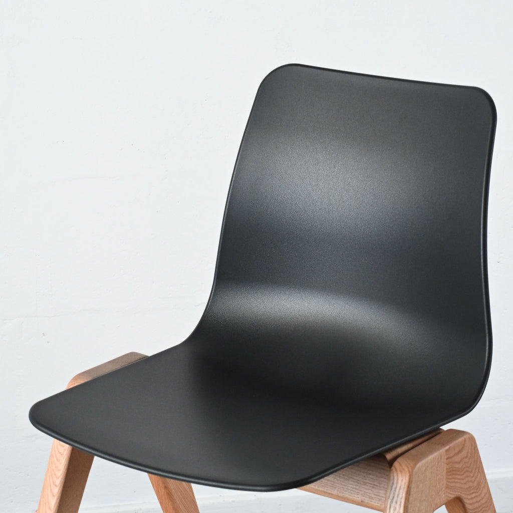 NaughtOne Polly Wood Side Chair - Black Grey / Oak
