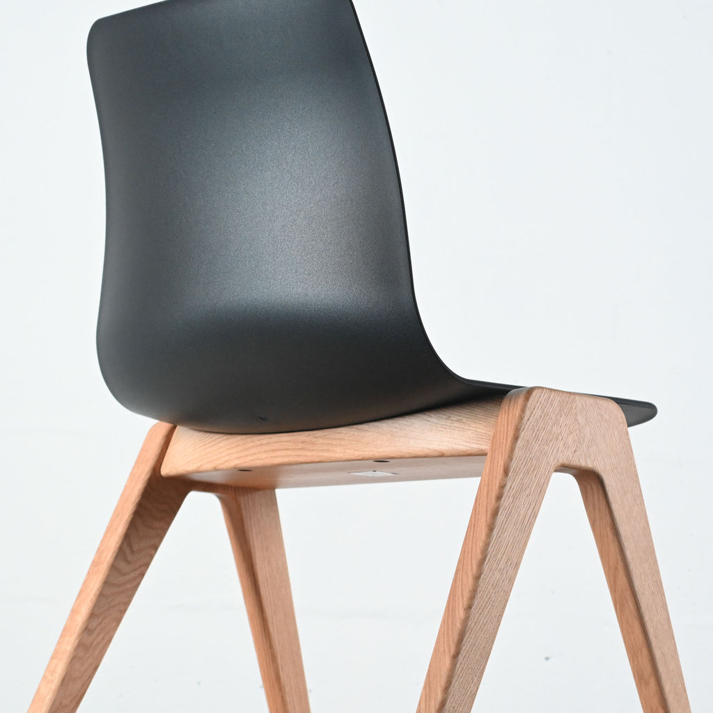 NaughtOne Polly Wood Side Chair - Black Grey / Oak