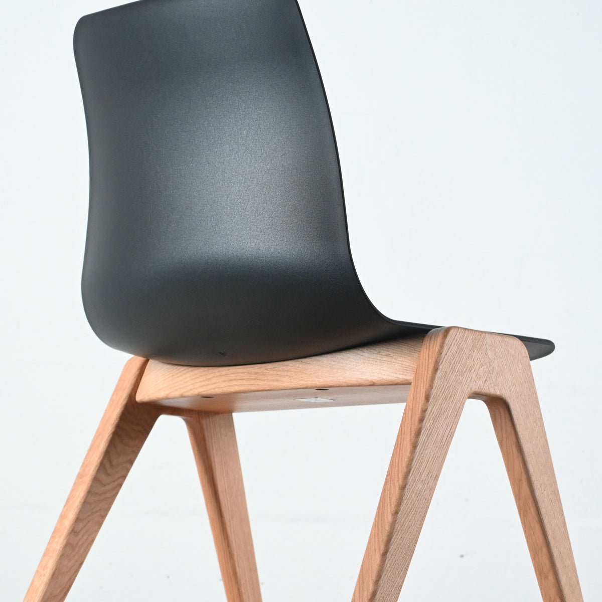 NaughtOne Polly Wood Side Chair - Black Grey / Oak