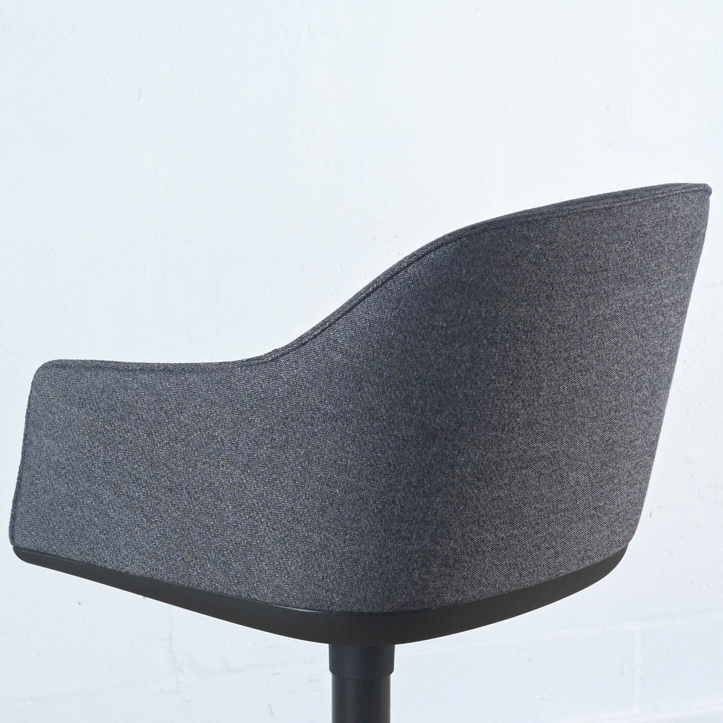 Vitra Softshell Armchair 4 Star Base, Plano Dark Grey Fabric | Re-Lived
