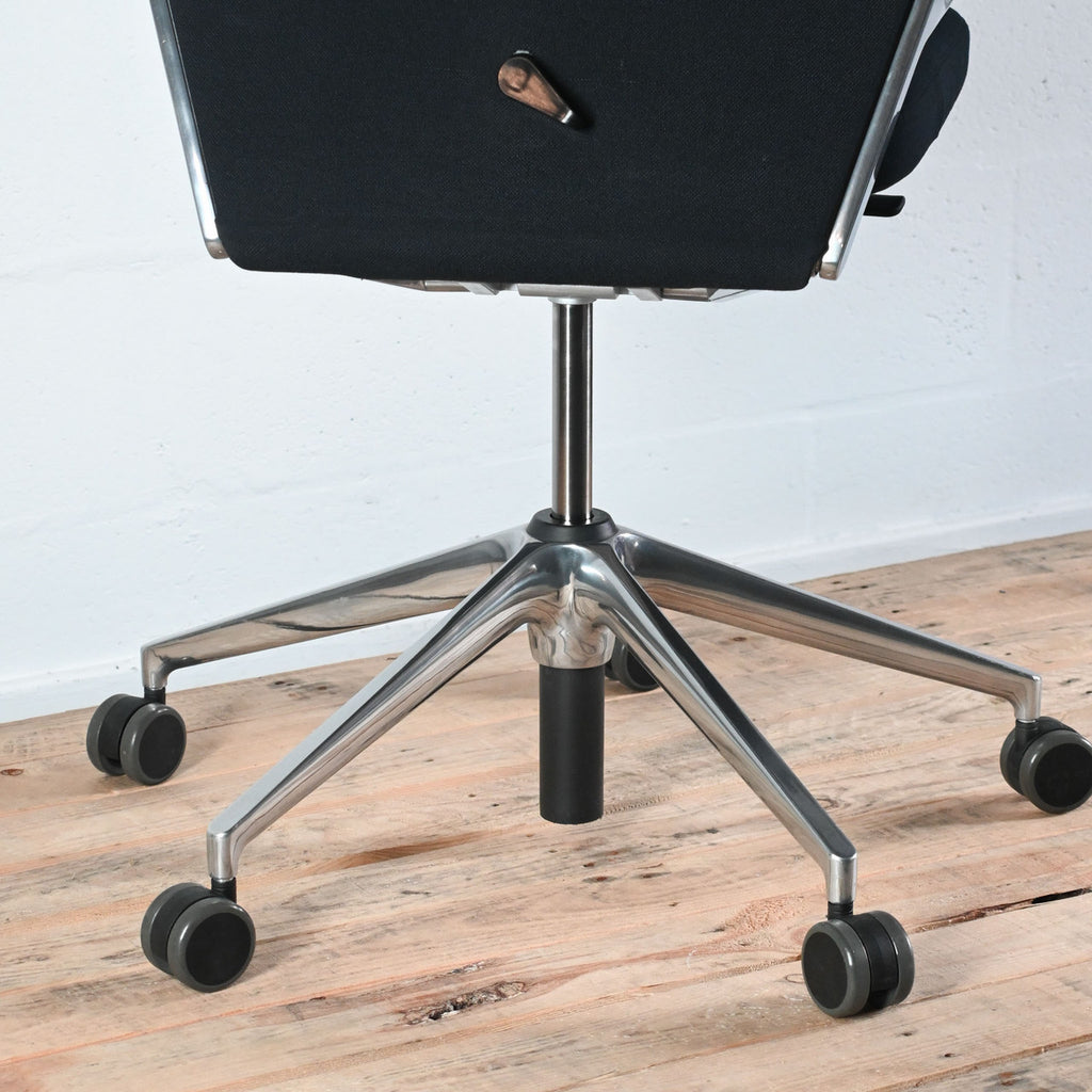 Vitra AC4 Black Fabric Office Chair, Ring Arms and Lumbar Support | Re-Lived