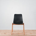 NaughtOne Polly Wood Side Chair, Oak Frame, Black Grey Seat Shell