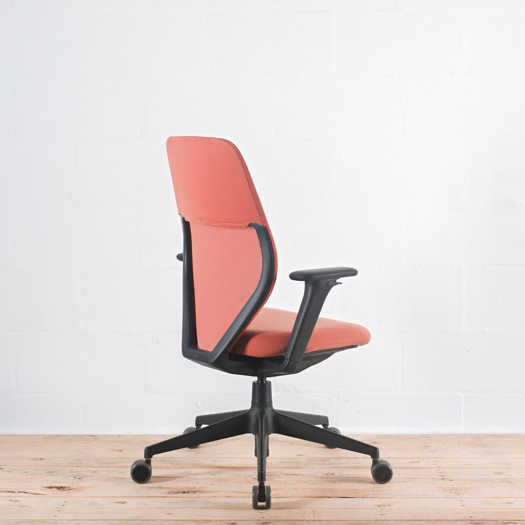 Vitra ACX Mesh Chair Terracotta Fabric Adjustable Arms | Re-Lived