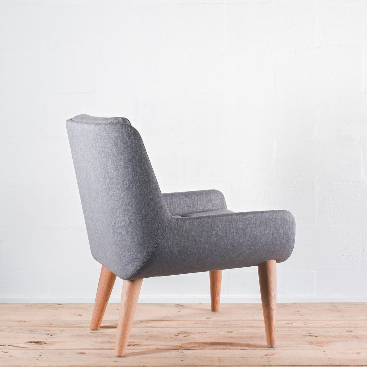 NaughtOne Hush Low Lounge Chair, Oak Legs, Crossroad Fabric