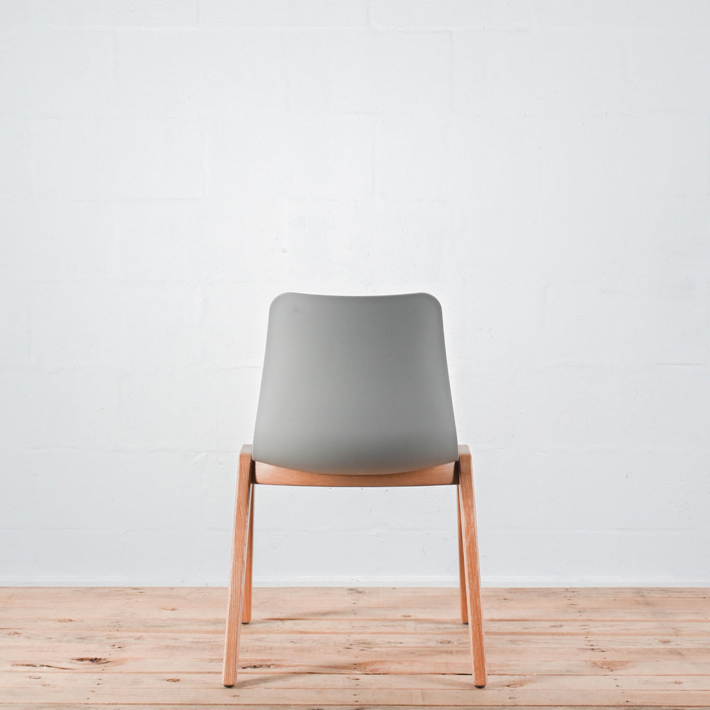 NaughtOne Polly Wood Side Chair, Oak Frame,  Stone Grey Seat Shell