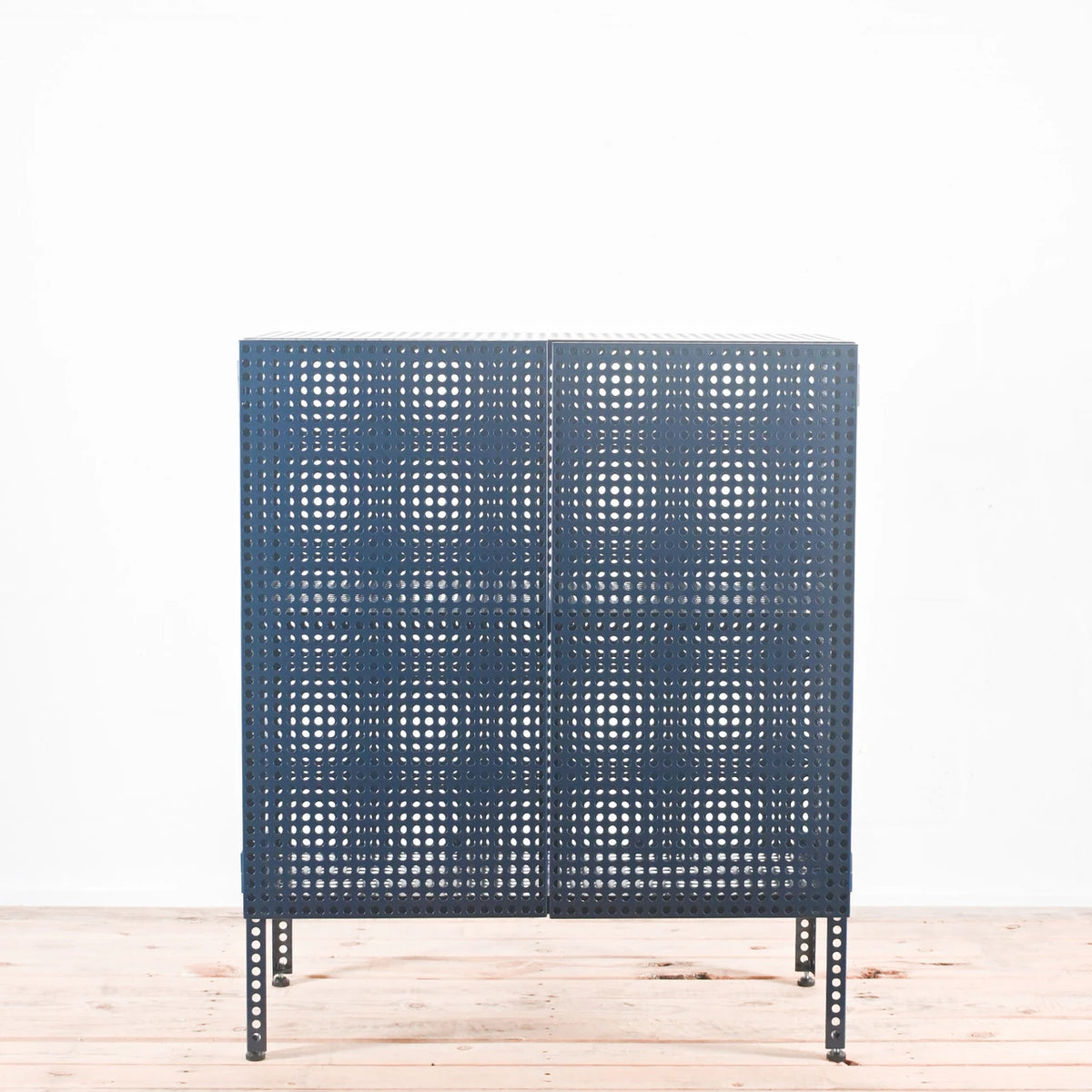 HAY Perforated Cabinet Steel Blue - Medium | Re-Lived