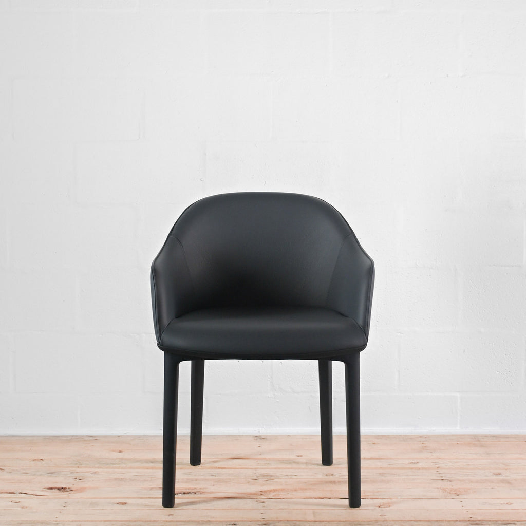 Vitra Softshell Armchair 4 Leg Base in Leather | Re-Lived