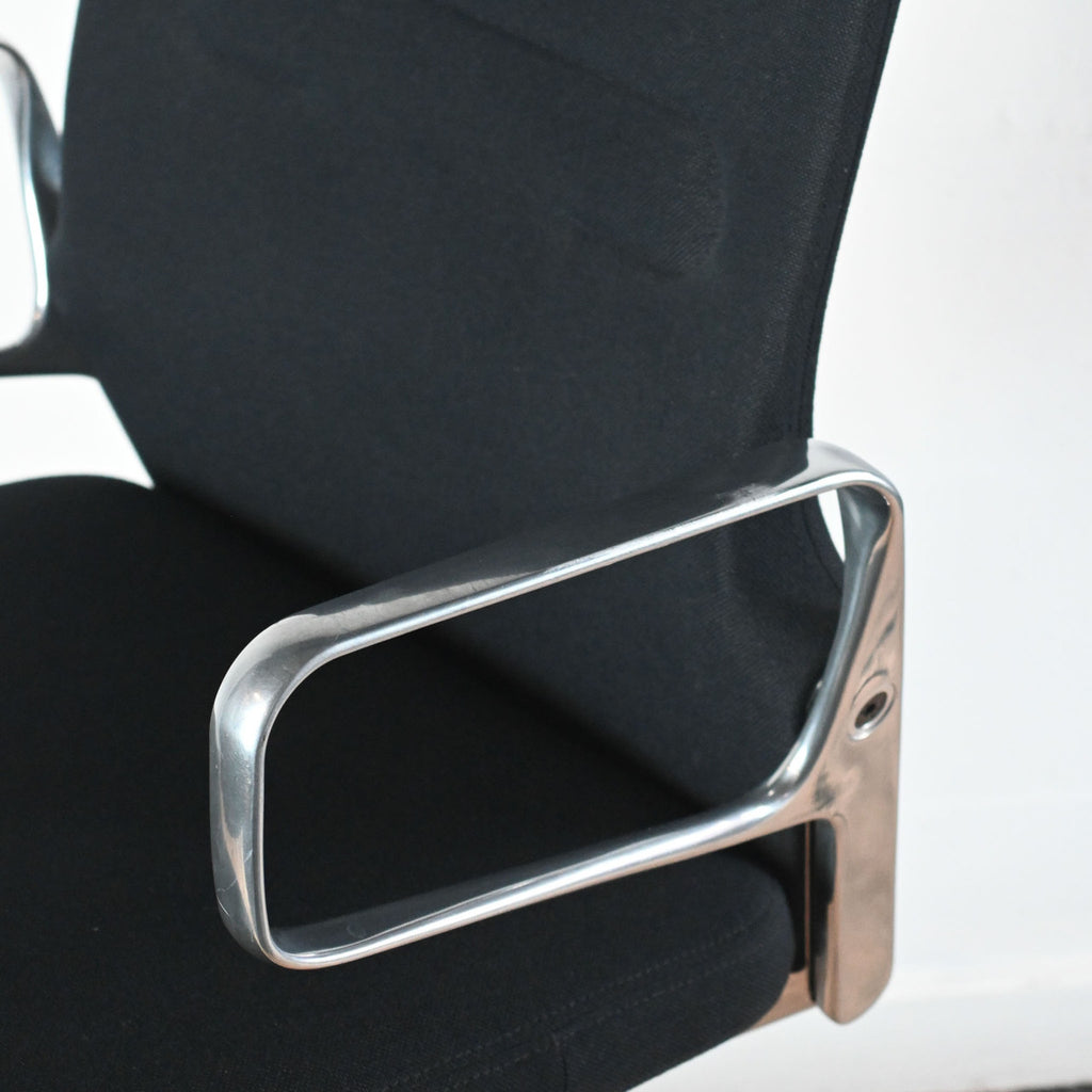 Vitra AC4 Black Fabric Office Chair, Ring Arms and Lumbar Support | Re-Lived