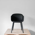 Muuto Fiber Armchair Black Shell / Wood Base | Re-Lived