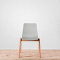 NaughtOne Polly Wood Side Chair, Oak Frame,  Stone Grey Seat Shell