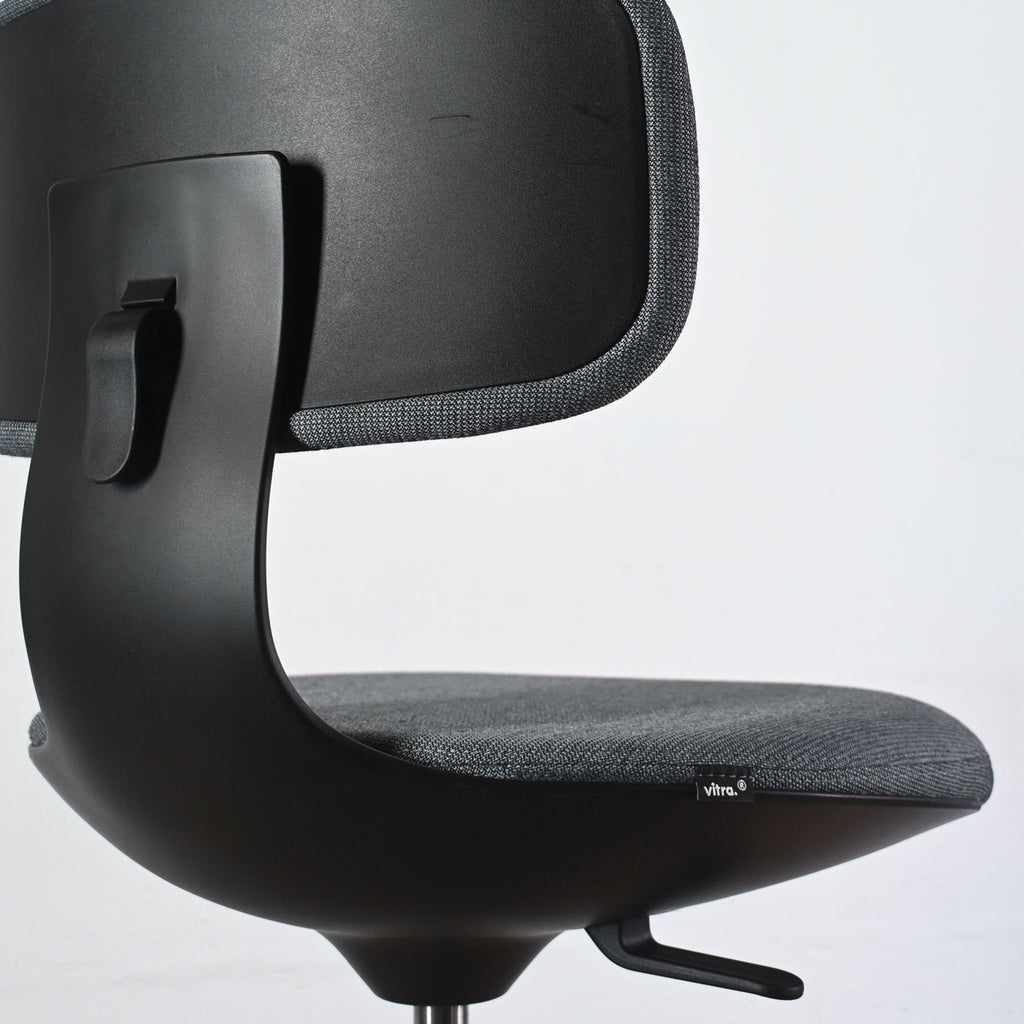 Vitra Rookie Blue Grey Melange Fabric Chair | Re-Lived