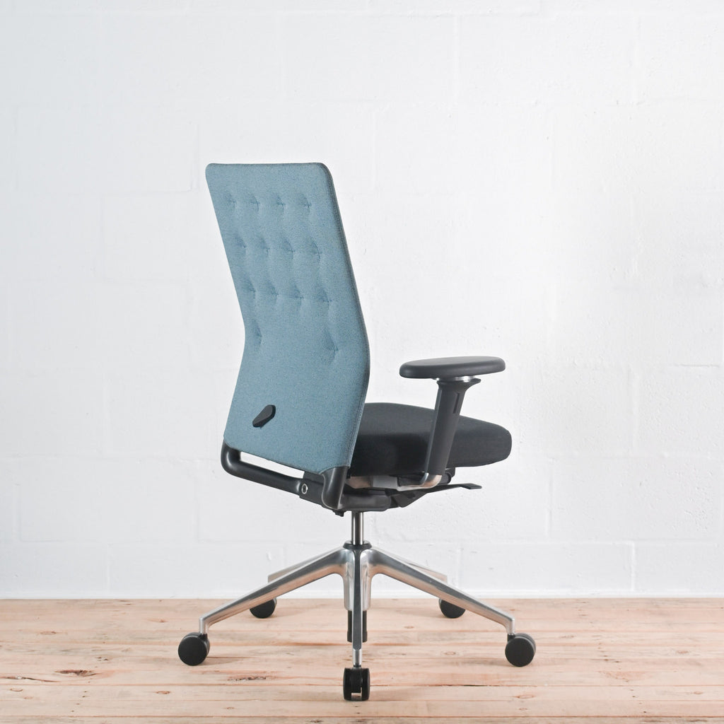 Vitra ID Trim Blue / Black Fabric Office Chair | Re-Lived