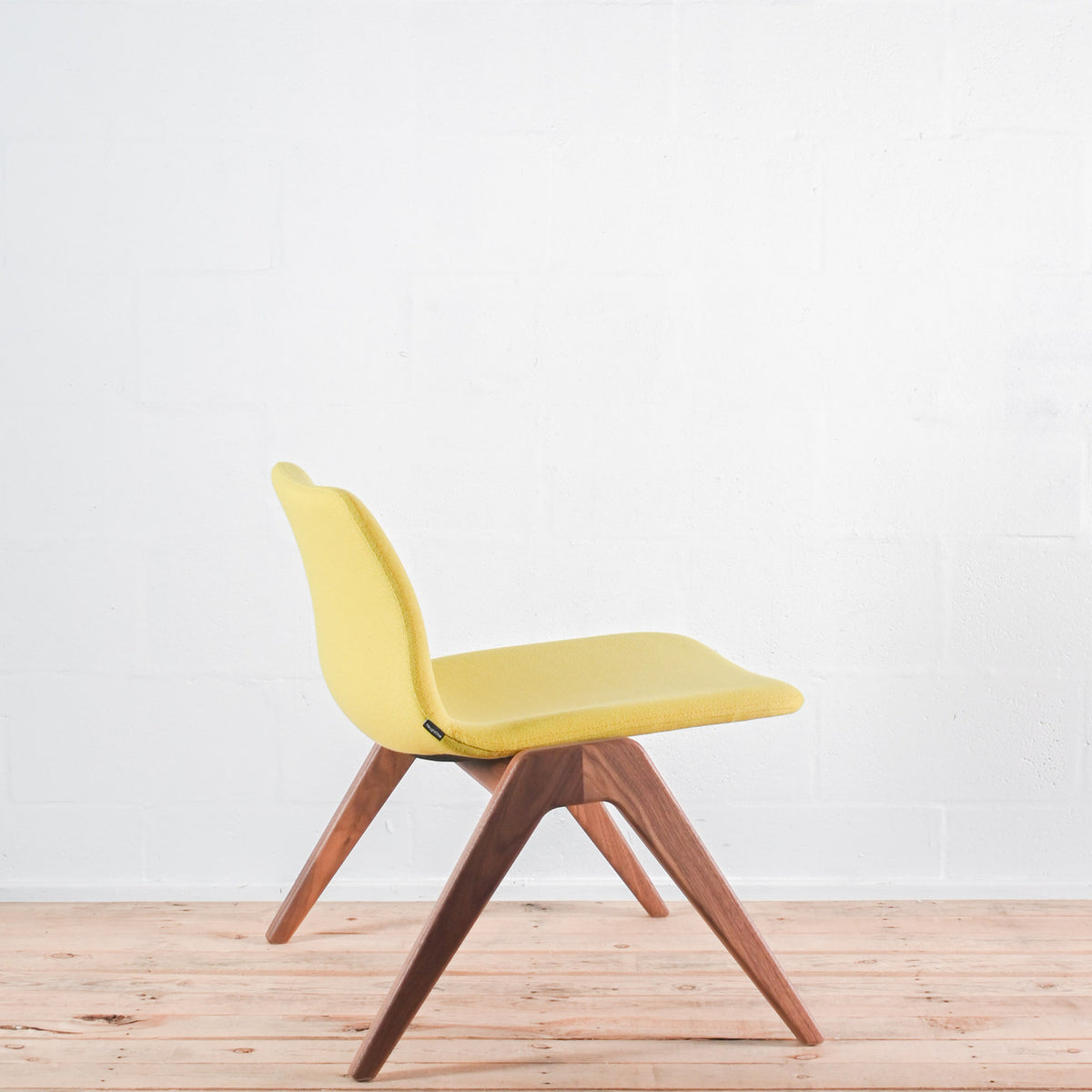 NaughtOne Viv Lounge Chair, Walnut Frame, Comet Yellow Fabric
