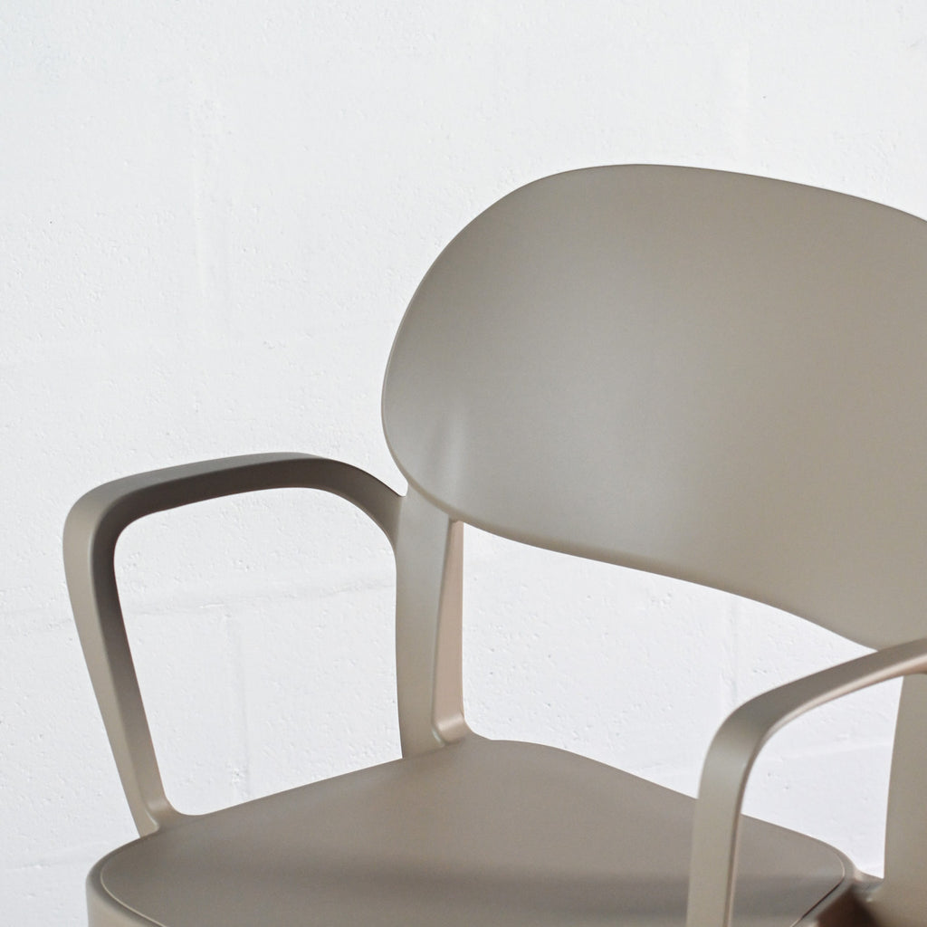 Close-up of the Sand polypropylene backrest and armrests