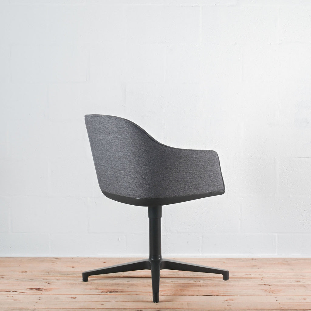 Vitra Softshell Armchair 4 Star Base, Plano Dark Grey Fabric | Re-Lived