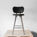Mater High Stool Leather Upholstery with Backrest | Re-Lived