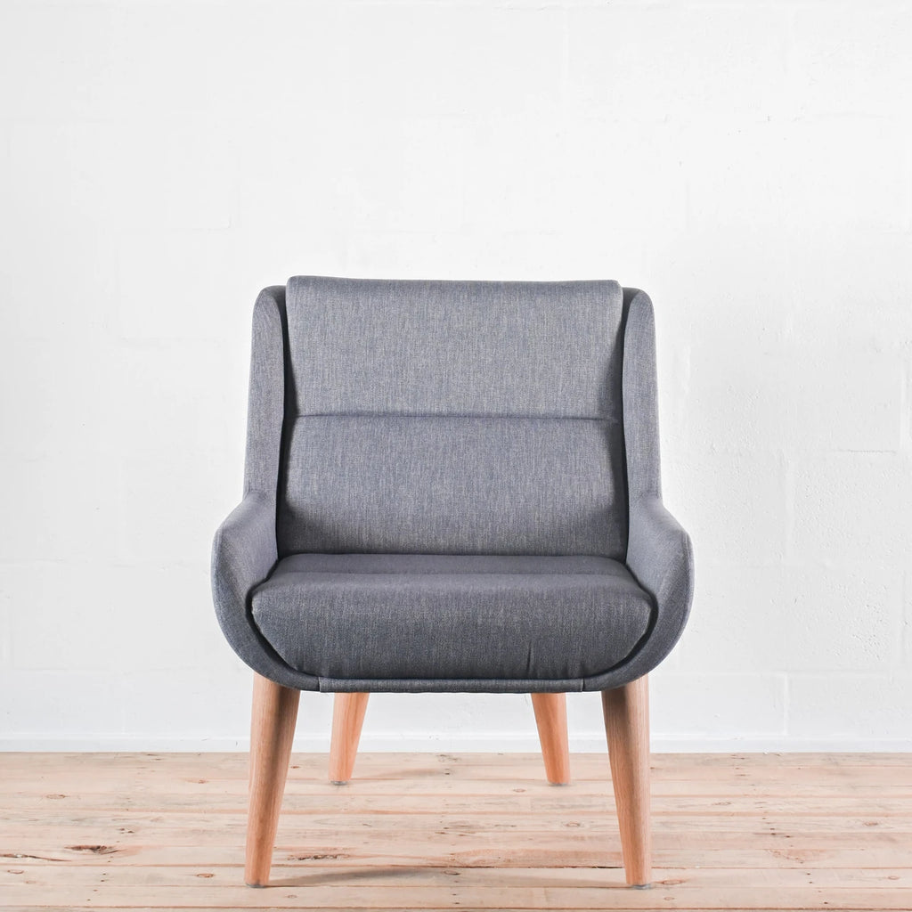 NaughtOne Hush Low Lounge Chair, Oak Legs, Crossroad Fabric