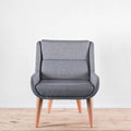 NaughtOne Hush Low Lounge Chair, Oak Legs, Crossroad Fabric