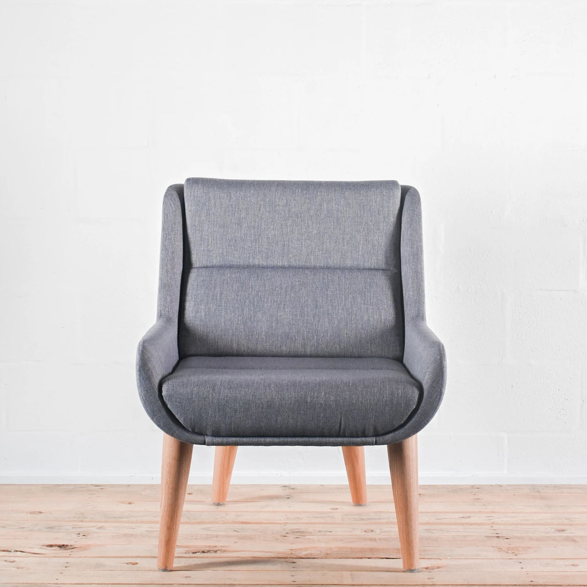 NaughtOne Hush Low Lounge Chair, Oak Legs, Crossroad Fabric