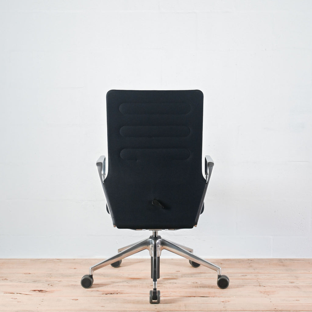 Vitra AC4 Black Fabric Office Chair, Ring Arms and Lumbar Support | Re-Lived