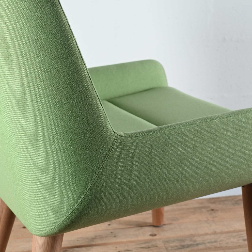 NaughtOne Hush Low Lounge Chair, Oak Legs, Honeydew Fabric