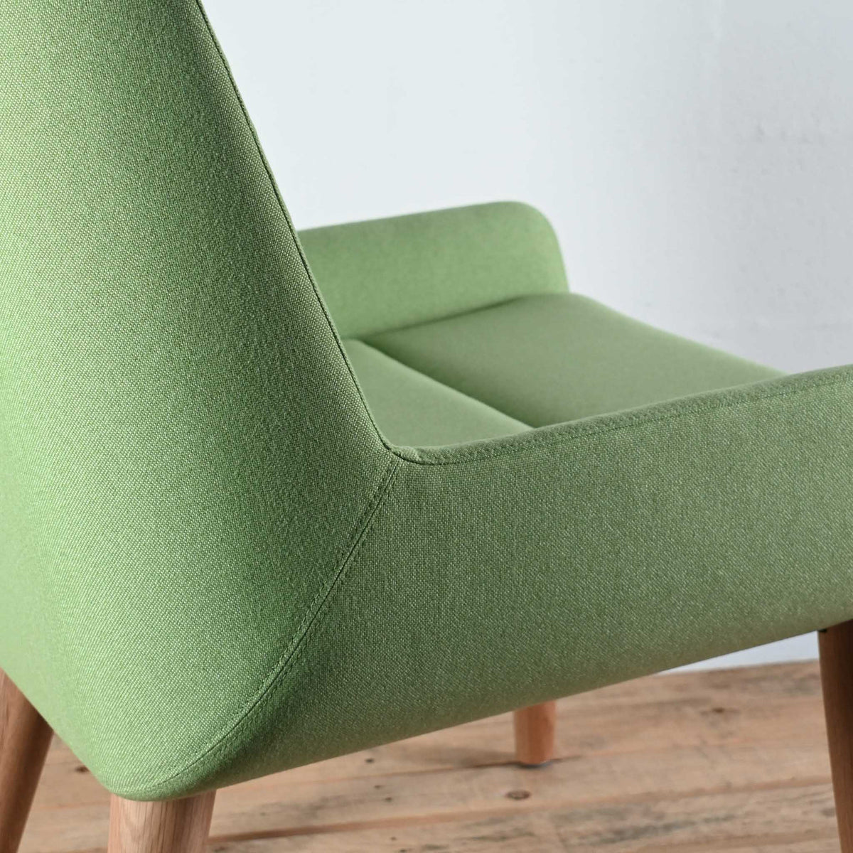 NaughtOne Hush Low Lounge Chair, Oak Legs, Honeydew Fabric