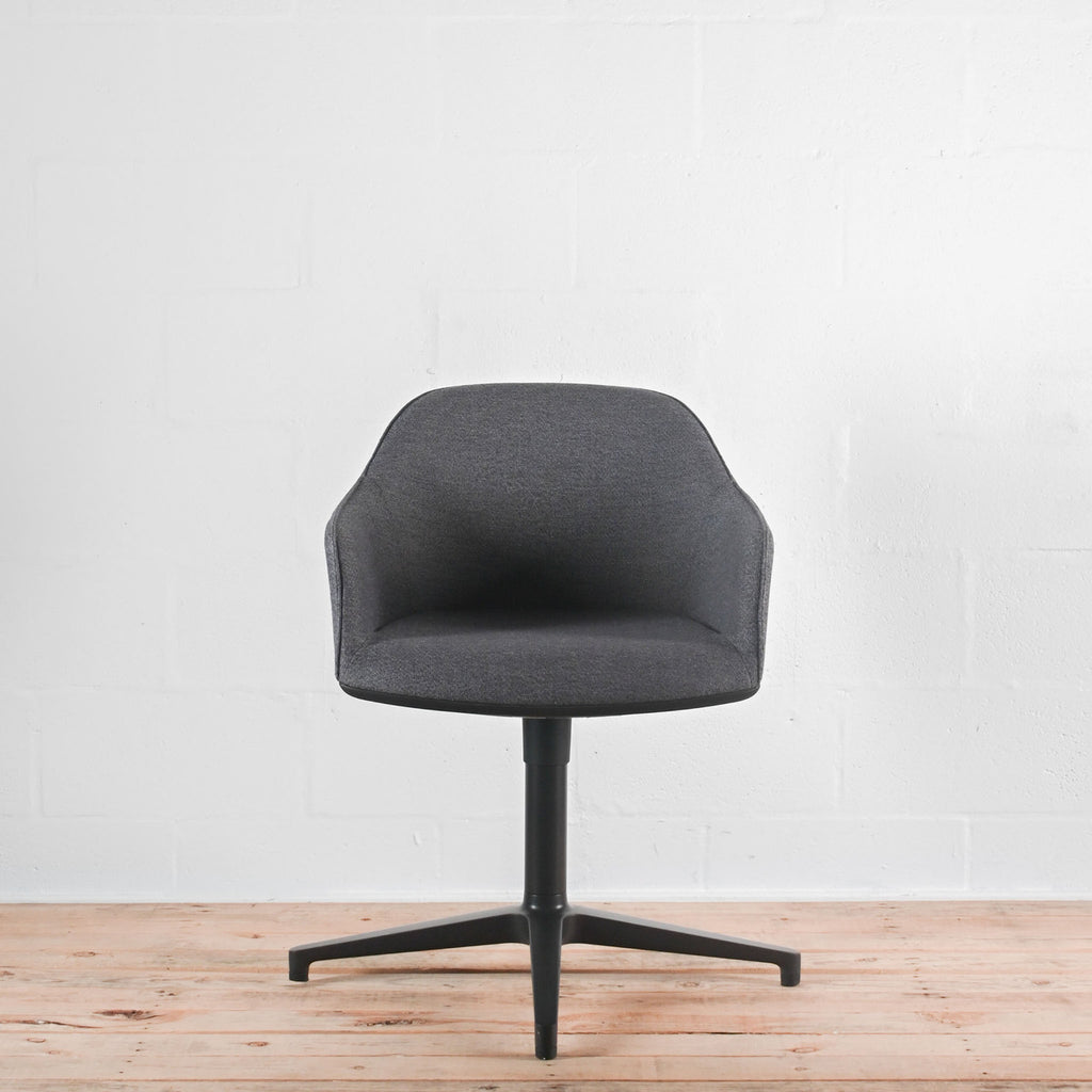 Vitra Softshell Armchair 4 Star Base, Plano Dark Grey Fabric | Re-Lived