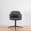 Vitra Softshell Armchair 4 Star Base, Plano Dark Grey Fabric | Re-Lived