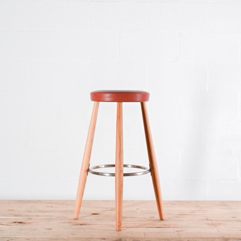 Carl Hansen CH56 76cm High Bar Chair - Brown Leather | Re-Lived