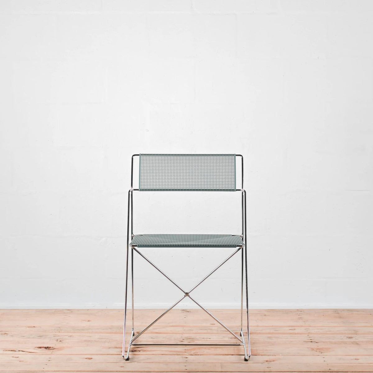 HAY X-Line Moss / Chrome Outdoor Chair | Re-Lived