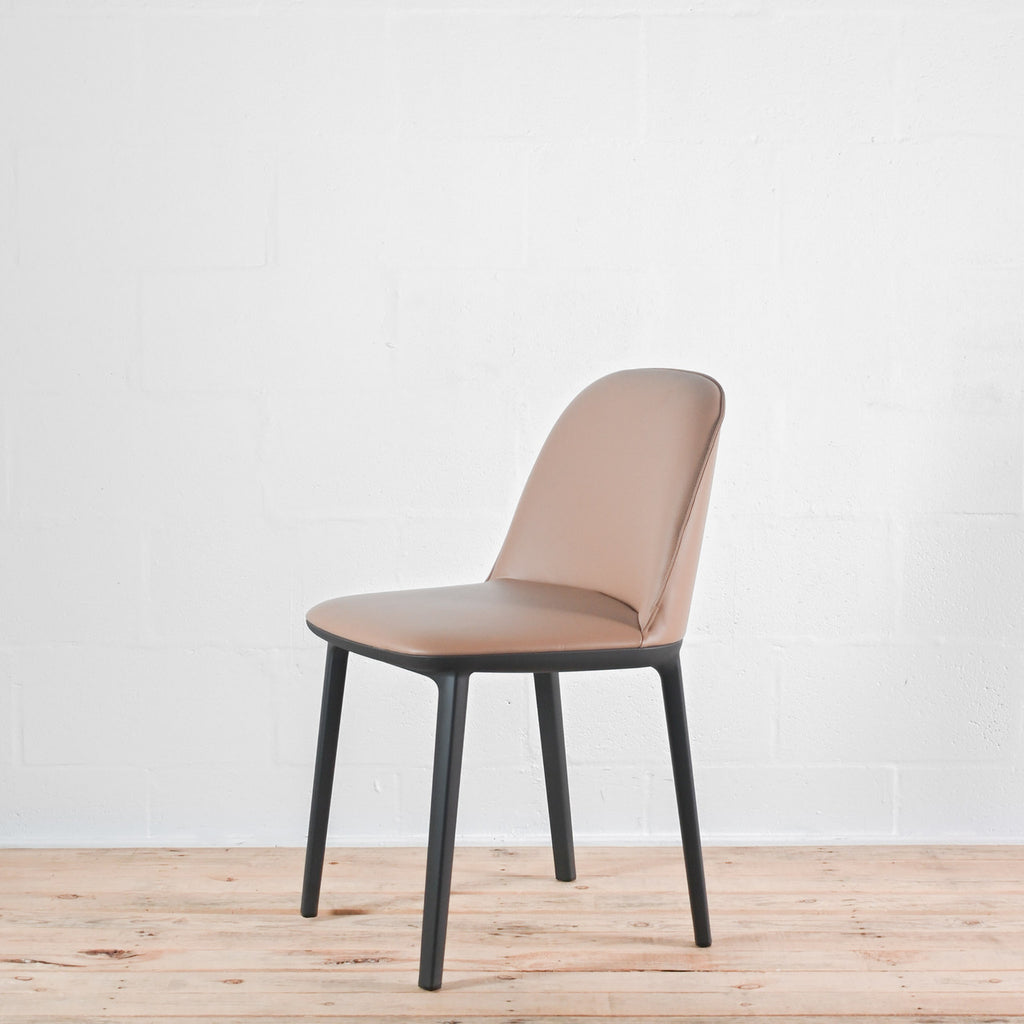 Vitra Softshell Side Chair 4 Leg Base in Leather | Re-Lived