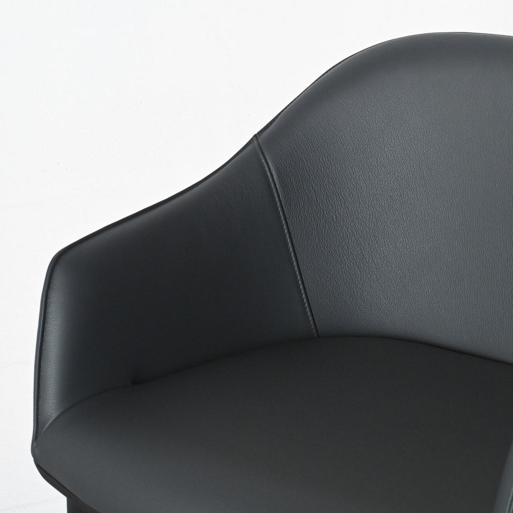 Vitra Softshell Armchair 4 Leg Base in Leather | Re-Lived